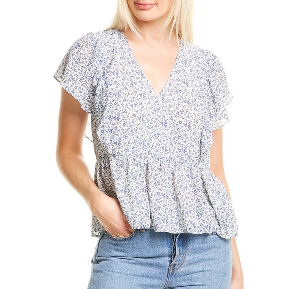 NWT madewell blue floral blouse